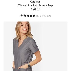 Casma three pocket scrub top small figs graphite